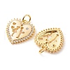 Valentine's Day Theme Brass Micro Pave Clear Cubic Zirconia Pendants ZIRC-P094-19G-RS-3
