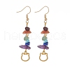 Gemstone Chip Beaded Dangle Earring with 304 Stainless Steel Earring Hook EJEW-JE05188-2
