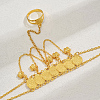 Elegant Middle Eastern Floral Brass Charm Bracelet with Coin Chains TF1222-6