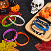 CREATCABIN 28Pcs 7 Colors Halloween Themed Silicon Cord Bracelets BJEW-CN0001-09-3