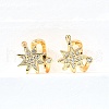 Brass Micro Pave Clear Cubic Zirconia Cuff Earrings EJEW-F370-21G-4