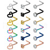 316L Surgical Stainless Steel Pave Cubic Zirconia Heart Square Flat Round L-Shaped Nose Rings FS-WGD0B52-01-1
