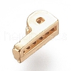Golden Plated Brass Micro Pave Cubic Zirconia Slide Charms ZIRC-L075-61P-G-2