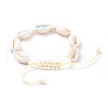 Adjustable Printed Cowrie Shell Braided Bead Bracelets BJEW-JB05154-01-2