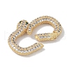 Rack Plating Brass Micro Pave Cubic Zirconia Twister Clasps KK-NH0002-18G-01-2