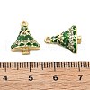 Christmas Theme Brass Micro Pave Cubic Zirconia Pendants KK-L228-30D-G-3