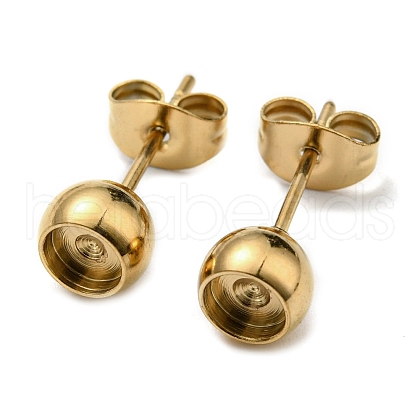 PVD Vacuum Plating 201 Stainless Steel Stud Earring Settings STAS-G311-03G-1