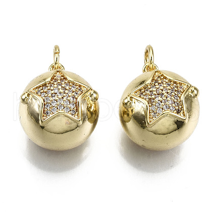 Brass Micro Pave Cubic Zirconia Pendants ZIRC-S067-107A-NF-1