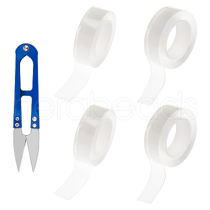 DICOSMETIC 4 Rolls 2 Style Transparent Acrylic Double Sided Adhesive Tape AJEW-DC0001-43-1