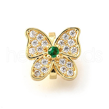 Brass Micro Pave Cubic Zirconia Charms KK-R222-01G-01-1
