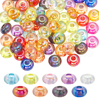 SUNNYCLUE 100Pcs Transparent Acrylic European Beads OACR-SC0001-75-1