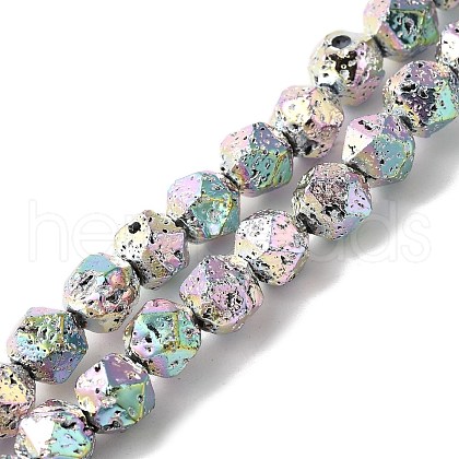 Blaking Painted Natural Lava Rock Beads Strands G-B086-A01-01A-1