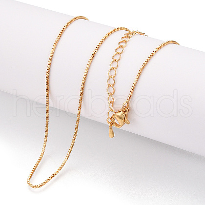 Brass Box Chains Necklaces NJEW-N054-06G-1