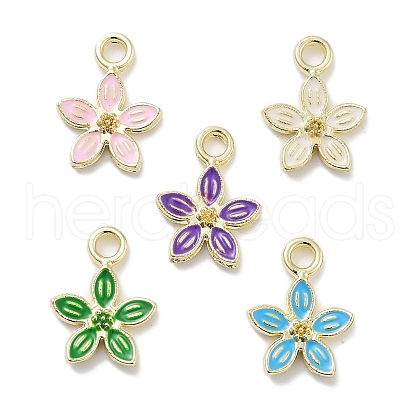 Rack Plating Alloy Enamel Charms PALLOY-F311-01G-1