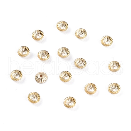 Rack Plating Brass Bead Cap KK-F827-02B-G-1