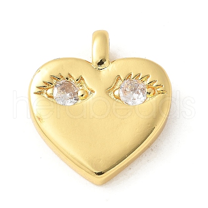 Brass Micro Pave Cubic Zirconia Pendants KK-U053-07G-1