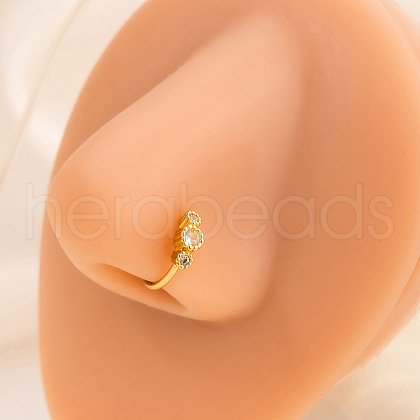 Alloy Crystal Rhinestone Hoop Clip on Nose Rings FS-WG08008-05-1