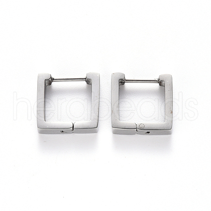 304 Stainless Steel Huggie Hoop Earrings STAS-S103-23P-1