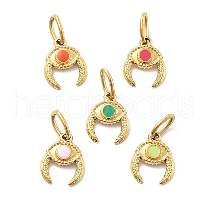 304 Stainless Steel Enamel Pendants STAS-L283-44G-1
