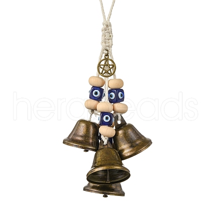 Iron Witch Bells for Door Knob Protection HJEW-JM02186-1