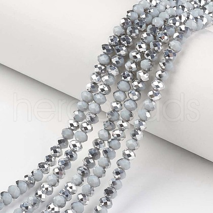 Electroplate Opaque Glass Beads Strands EGLA-A034-P4mm-M09-1