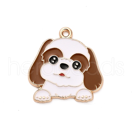 Animal Puppy Alloy Enamel Pendants FIND-V001-03G-05-1