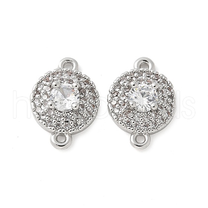 Brass Micro Pave Cubic Zirconia Connector Charms KK-U056-31P-1