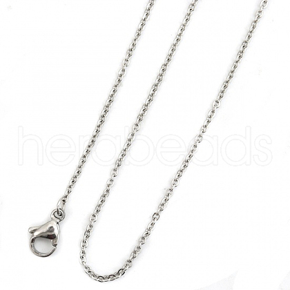 Non-Tarnish 304 Stainless Steel Cable Chain Necklace for Men Women NJEW-E030-09P-02-1