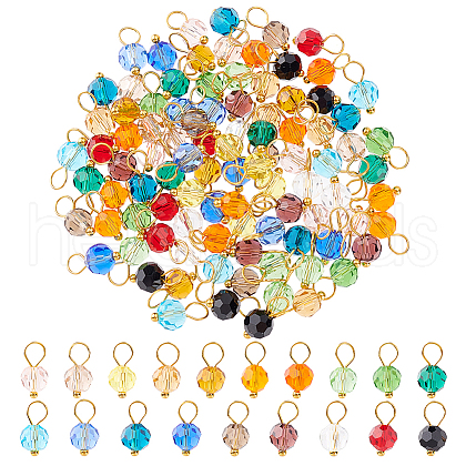 114Pcs 19 Colors Glass Charms PALLOY-PH01699-1
