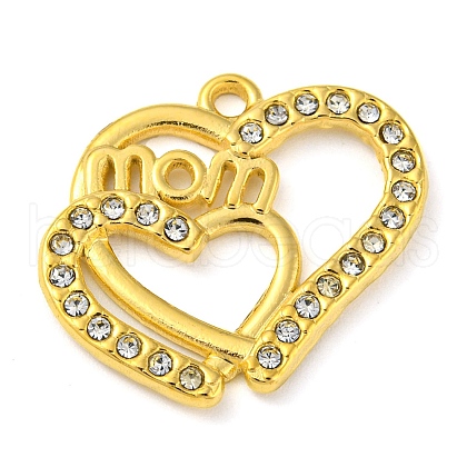 Ion Plating(IP) Real 18K Gold Plated 304 Stainless Steel Rhinestone Pendants STAS-P341-12G-01-1