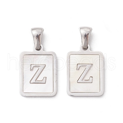 304 Stainless Steel Pave Shell Pendants STAS-G327-01P-Z-1