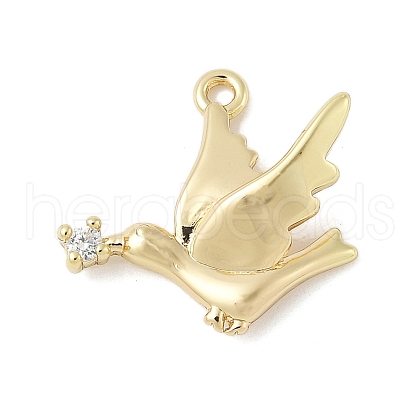 Brass Micro Pave Cubic Zirconia Pendants KK-M326-11G-1