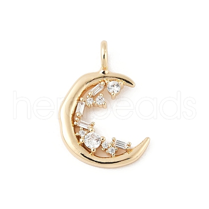 Brass Micro Pave Cubic Zirconia Pendants KK-Z107-01G-01-1