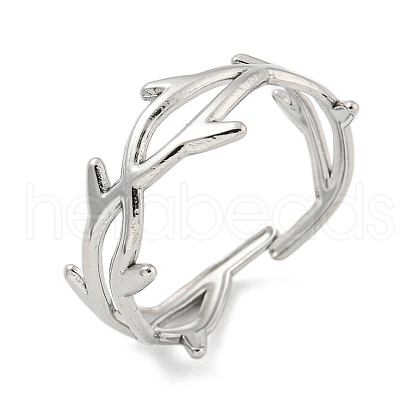 304 Stainless Steel Open Cuff Rings RJEW-K245-92P-1