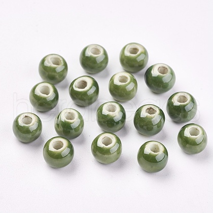 Handmade Porcelain Beads PORC-D001-8mm-11-1