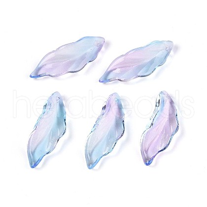 Baking Painted Transparent Glass Pendants DGLA-N014-02B-1