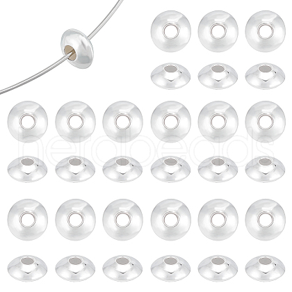 BENECREAT 30Pcs 925 Sterling Silver Spacer Beads STER-BC0001-89-1