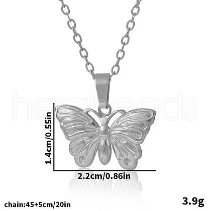 Stainless Steel Butterfly Pendant Necklaces for Women IP3230-1-1