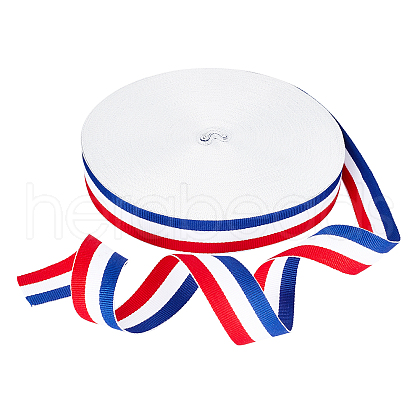 Polyester Grosgrain Ribbon SRIB-WH0009-02B-1