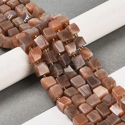 Natural Peach Moonstone Beads Strands G-G053-B02-01-1