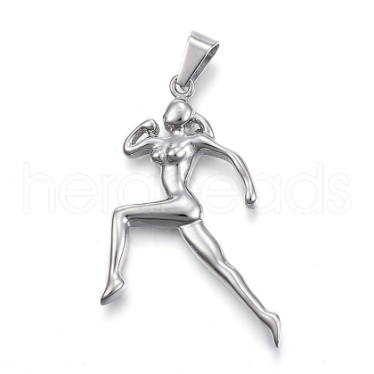 304 Stainless Steel Big Pendants STAS-H365-08-1