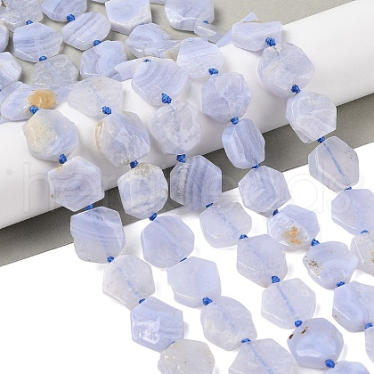 Natural Blue Lace Agate Beads Strands G-NH0001-E01-01-1