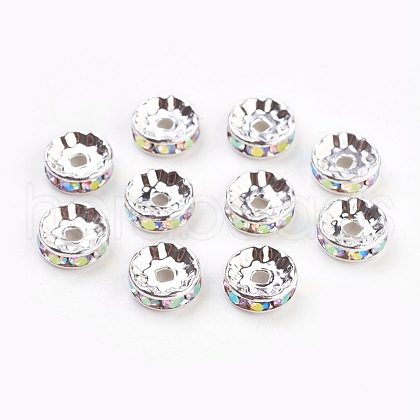 Brass Rhinestone Spacer Beads RB-A014-Z10mm-28S-1