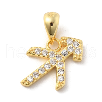 925 Sterling Sliver Micro Pave Clear Cubic Zirconia Pendants STER-Z012-06G-11-1