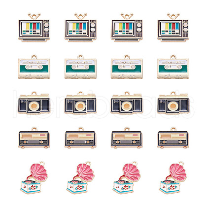 Craftdady 20Pcs 5 Style Zinc Alloy Enamel Pendants ENAM-CD0001-19-1