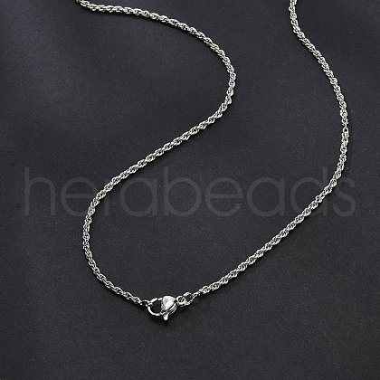 2mm Brass Rope Chain Necklaces for Men Women NJEW-G160-18P-1