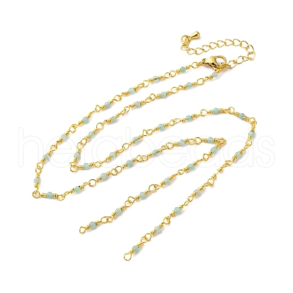 Brass Chain Necklace Making KK-K337-13G-09-1