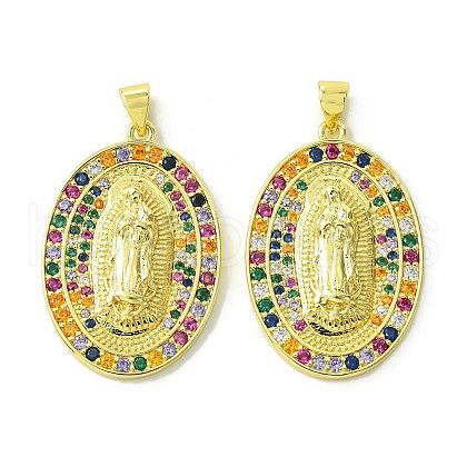 Brass Micro Pave Colorful Cubic Zirconia Pendants KK-H472-51D-G-1