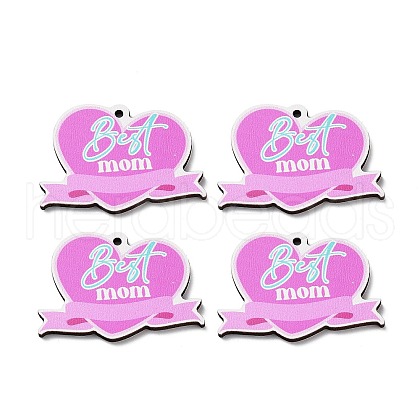 Momther's Day Wooden Pendants WOOD-I012-01A-1