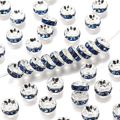 Brass Grade A Rhinestone Spacer Beads RSB038NF-14-1